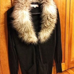 Faux fur cardigan